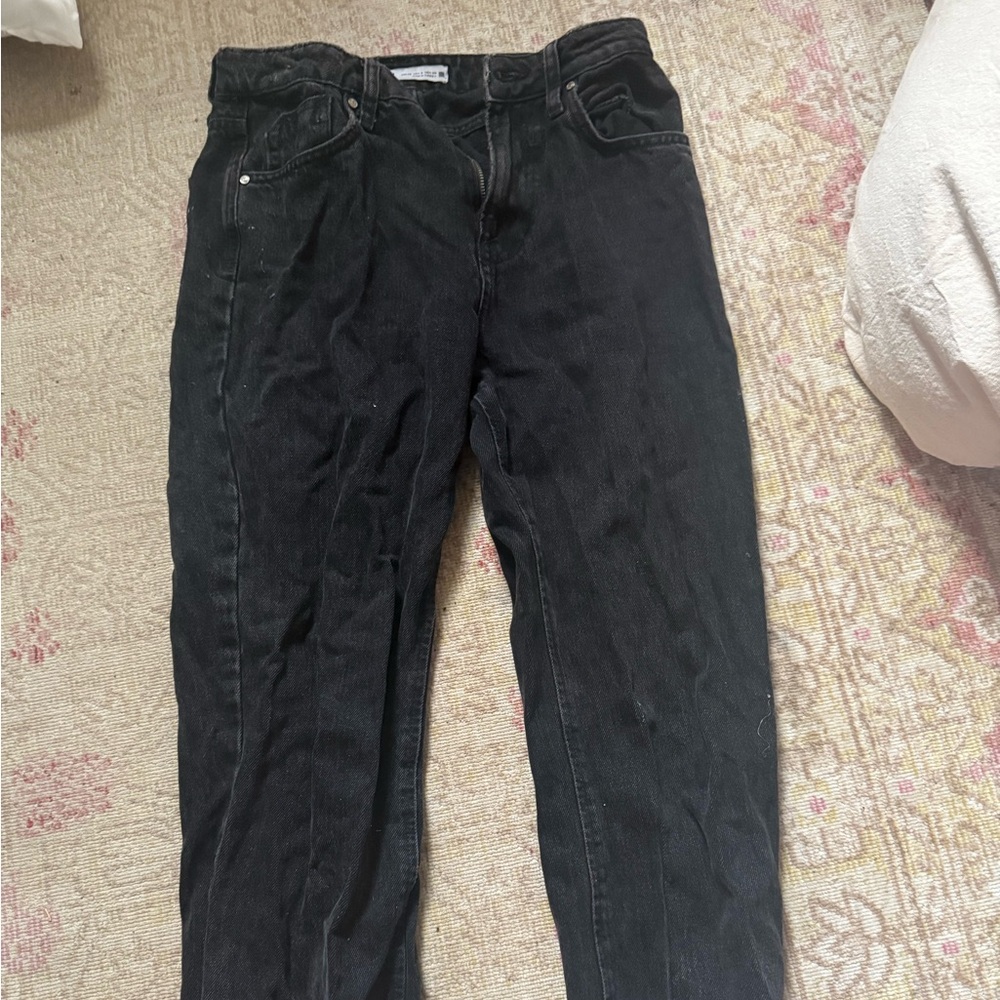zara black straight leg jeans